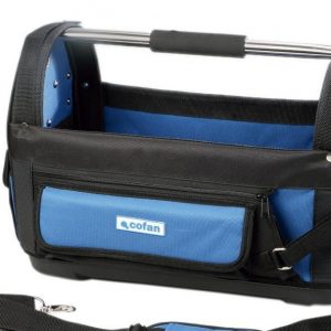 BOLSA PORTAHERRAMIENTAS ABIERTA CON BOLSILLOS INTERIORES Y EXTERIORES.