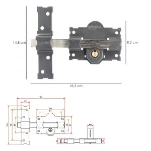CERROJO B-2 LLAVE 2 LADOS