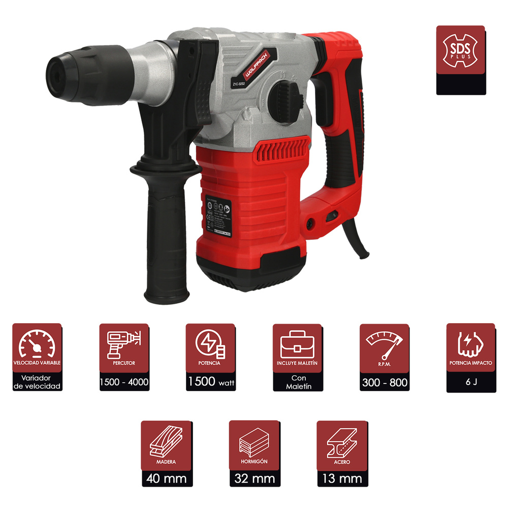 MARTILLO PERFORADOR SDS PLUS 1500 WATT