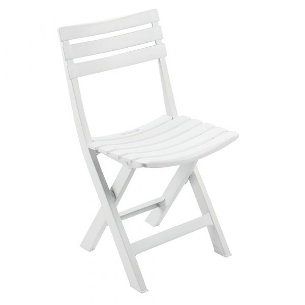 SILLA RESINA PLEGABLE BLANCA