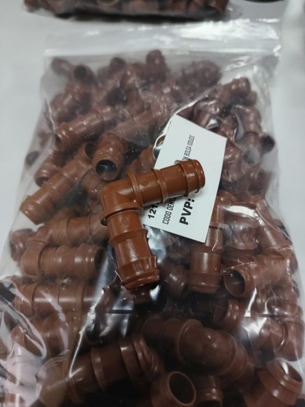CODO CONEXION 16MM PE MARRON BOLSA 100UDS