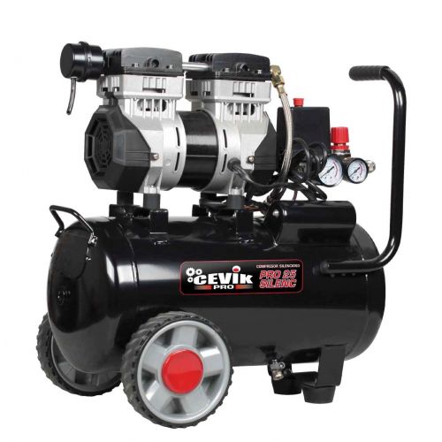 COMPRESOR SILENCIOSO CEVIK PRO SIN ACEITE 25 LITROS 1,5HP CA-PRO25SILENC