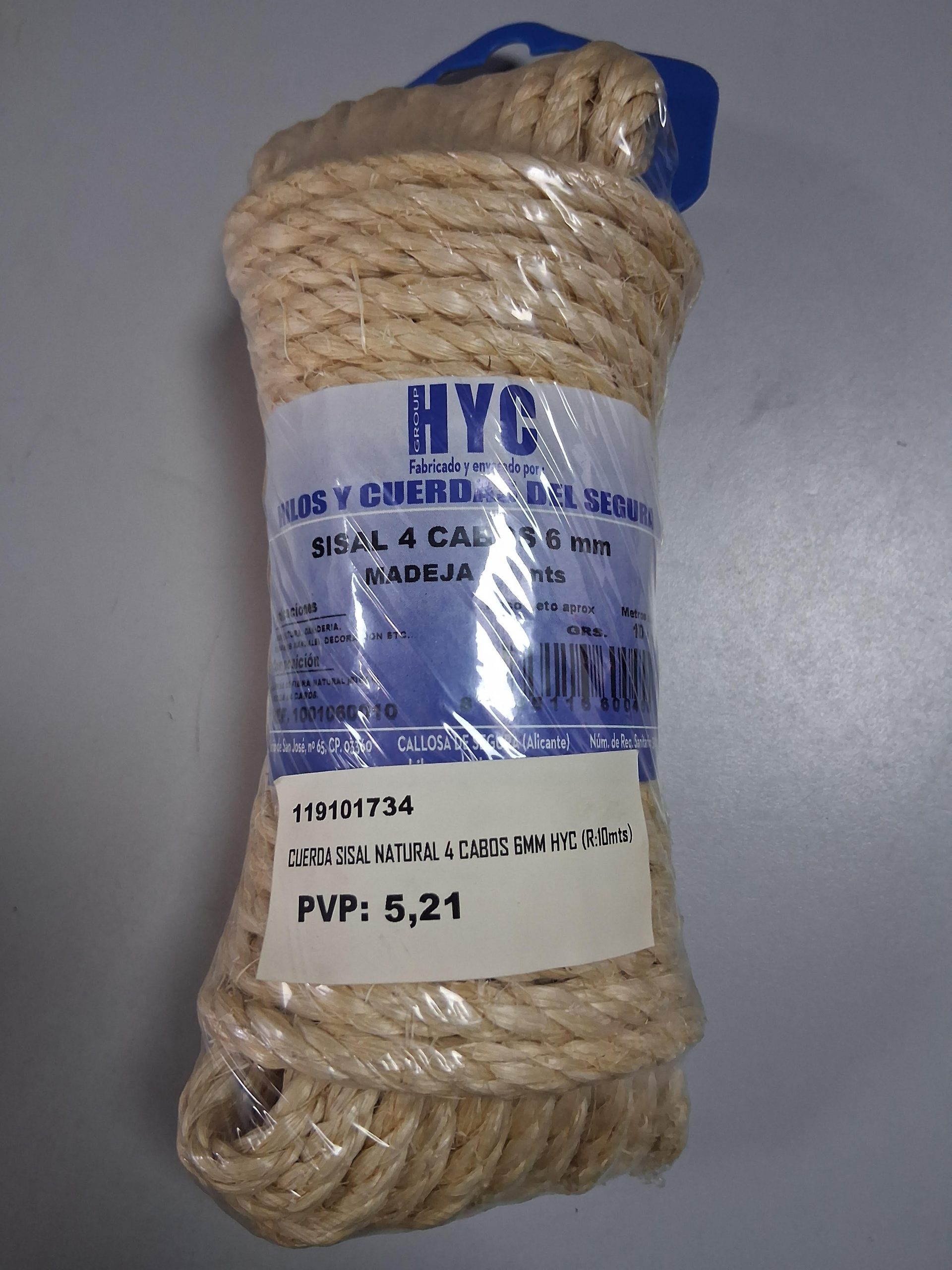 CUERDA SISAL NATURAL HYC