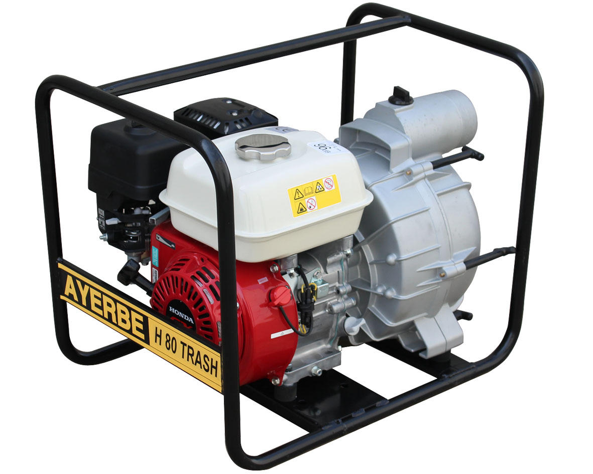 MOTOBOMBA CONSTRUCCIÓN AGUAS SUCIAS AYERBE H 80 TRASH