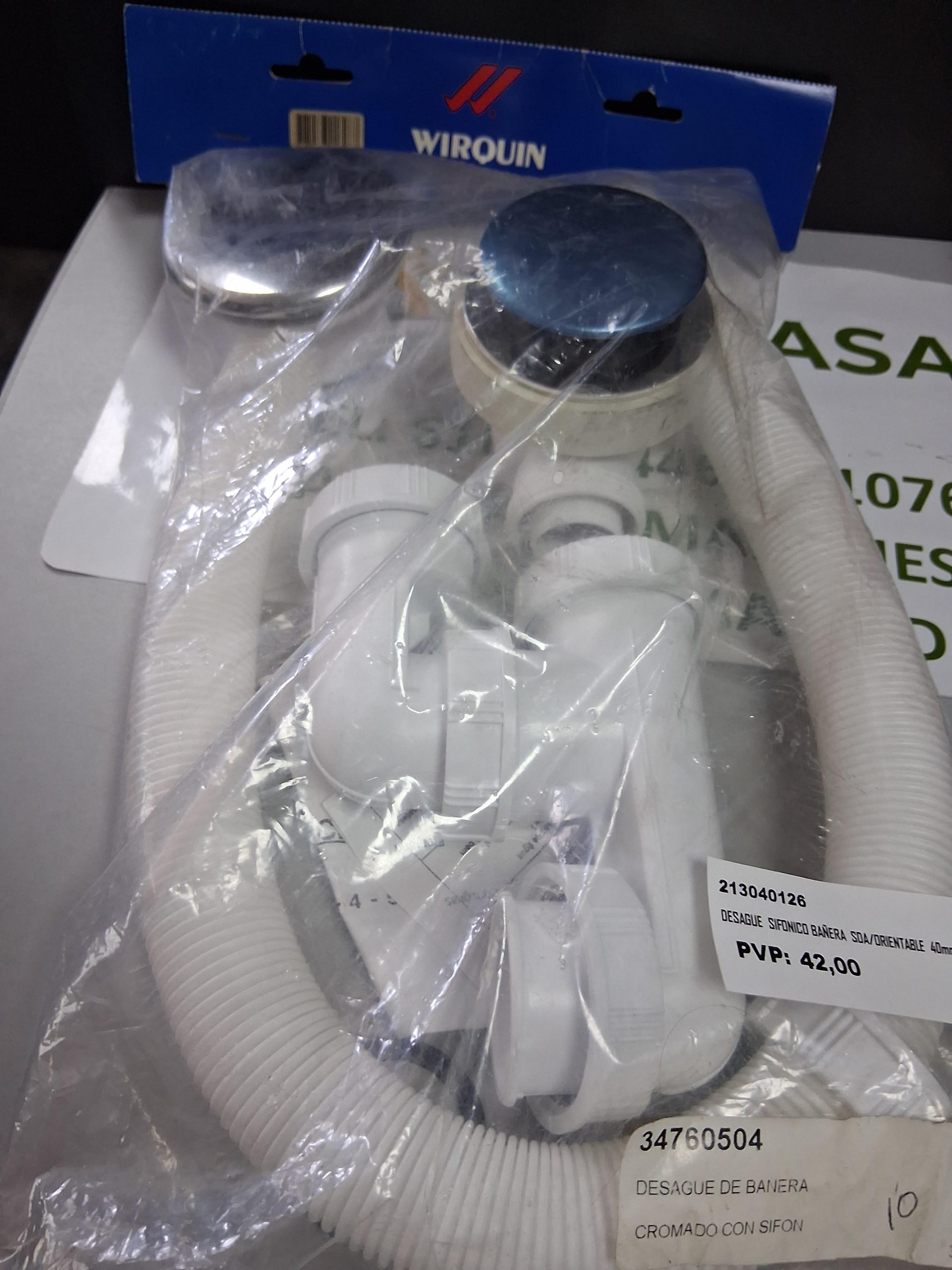 DESAGÜE BAÑERA CROMADO WIRQUIN