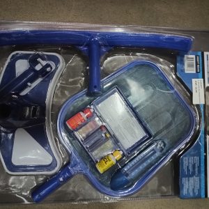 SET LIMPIA PISCINA CABEZA ASPIRACIÓN+CEPILLO+CLORO KIT+TERMOMETRO SPIDO