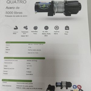 POLIPASTO ELÉCTRICO CABLE DE ACERO 12V 2,5HP